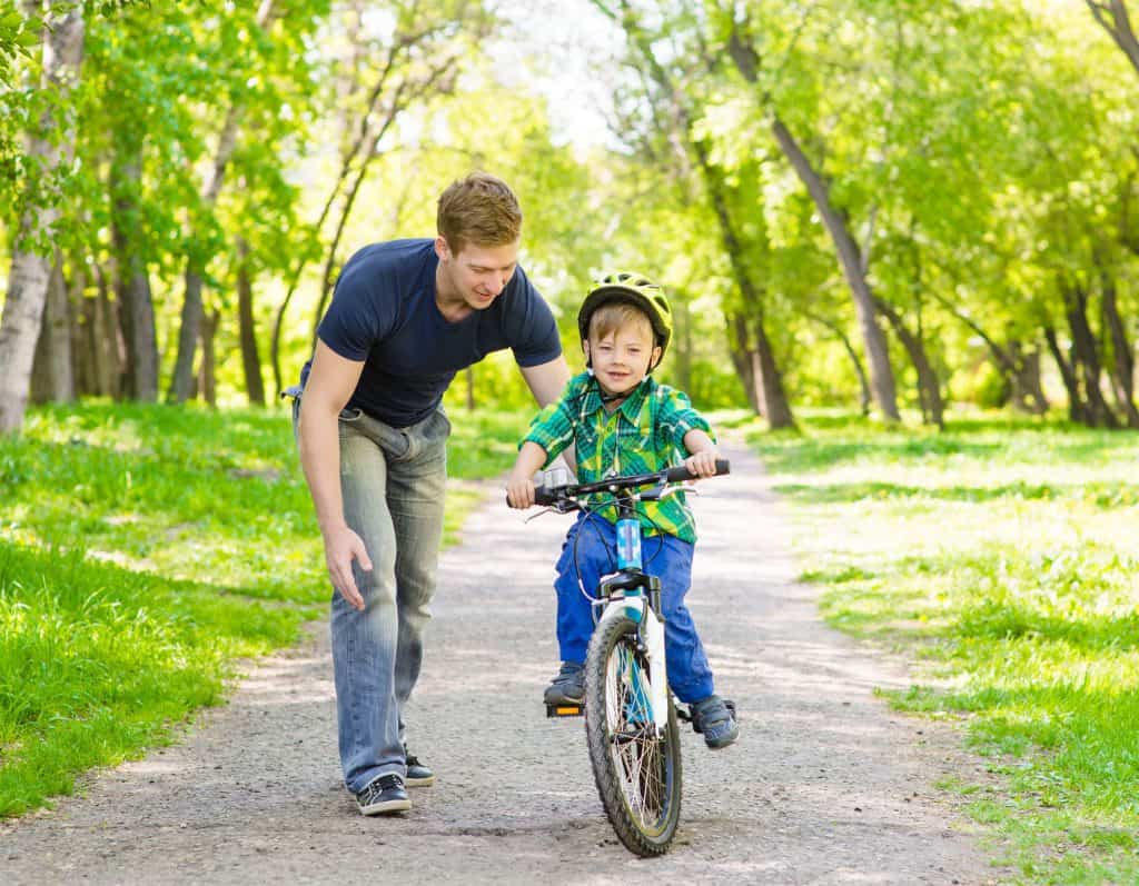 teaching my kid to ride a bike