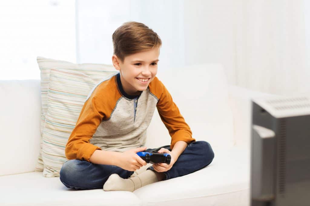 3 year old playing video games